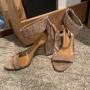 BCBG fringe heels